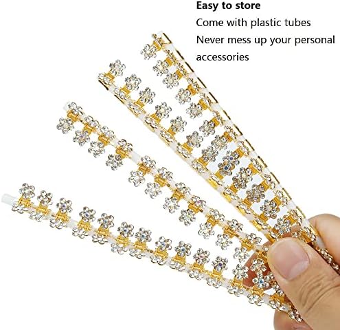Small Hair Accessories: Mini Claw Clips with No-Slip Grip, Glitter and Rhinestone Details, Metal Clamps in Mixed Colors for Girls and Women (Gold-White Crystal) - Image 4