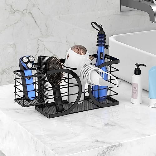 Hair Dryer Holder 3in1 Hair Tool Organizer/Wall Mounted,Cabinet Door or Desk-based Blow Dryer Holder/Height-adjustable Curling Iron Holder/Bathroom Cabinet Organizer for Flat Irons - Image 5