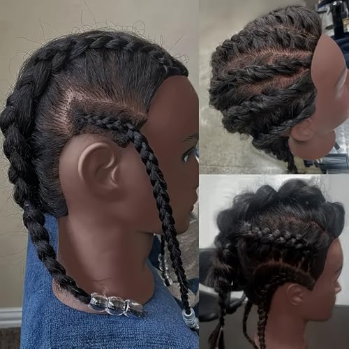 Black Mannequin Head for Braiding, Training Doll Head for Hair Styling Kids - Image 2