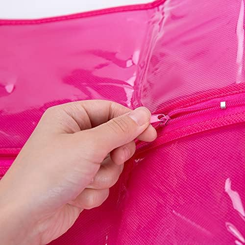 Professional Hair Organizer Bags with Hanger - 3 Pack Protective Cases for Multiple Wigs Extensions Hairpieces Holder Rose Pink Travel Carry Pouch Salon - Image 6