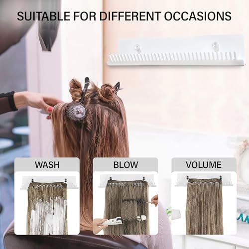 Hair Extension Holder Braiding Hair Rack Hair Extension Hanger Hair Holder Weft Holder w/2 Suction Cups Designed to Securely Hold Extra Wide Wefts While You Wash, Color, Style & Store - Image 5