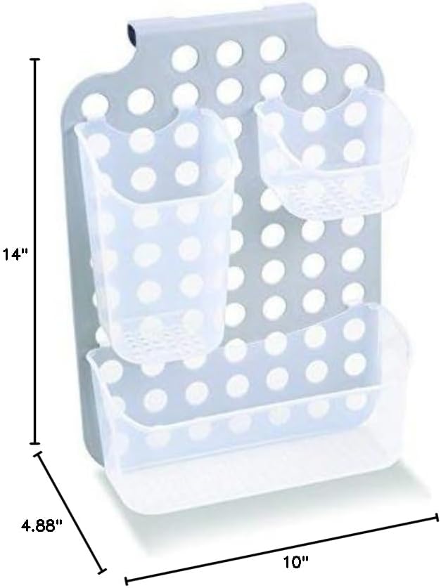 madesmart Adjustable Hanging Storage, Over-Door Organizer with 3 Adjustable Bins for Garbage Bags, Dish Soap, Sponges & Cleaning Supplies, Space-Saving Design, Grey - Image 4