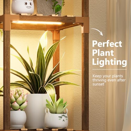 Plant Stand Indoor Outdoor, 10 Tiered Plant Shelf Wood Plant Rack - Image 5
