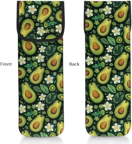 Flashideas Avocado Print Flat Iron Case Curling Iron Organizers and Storage with Pocket Heat Resistant Neoprene Curling Iron Holder Universal Curling Iron Cover Sleeve Hot Tools Travel Bag - Image 7