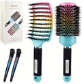 Boar Bristle Brush Set，Round Brush for Blow Out & Blow Drying by OZKVS