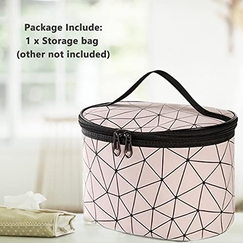 Portable Wig Storage Box - Hair Extension Accessories Carrying Travel Case Makeup Tool Organizer to Store Hairpieces, Decorations, PINK - Image 4