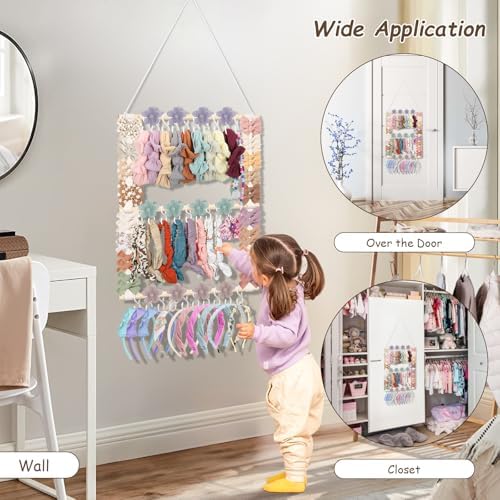 Headband Holder Hair Bow Organizer for Girls,Bow Holder w/ 30 Hooks - Image 4