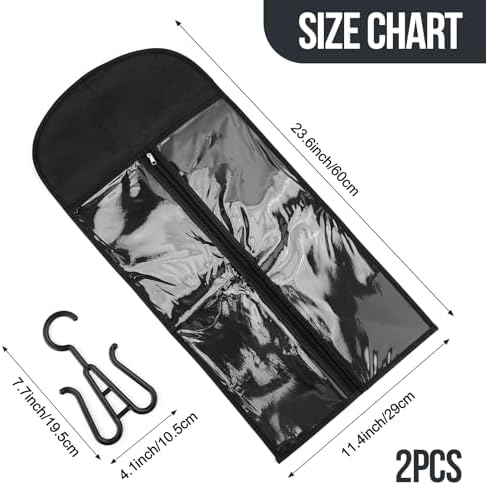 MUIIGOOD 2PCS Wig Storage Bags with Hanger Hair Extension Holder Dust-proof Storage Organizer with Hook for Multiple Wigs Hair Extensions, wigs & accessories Holder Home Hair Salon Travel Use - Image 2