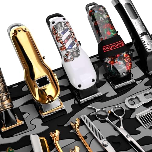 6 Magnetic Barber Mat, 12.5 x 19 Anti-Slip Barbershop Station Mats for Clippers, Salon Organizer Table Pad, Hairstylist Scissors Pad for Desktop Organization, Prevents Scratches (Gray) - Image 6