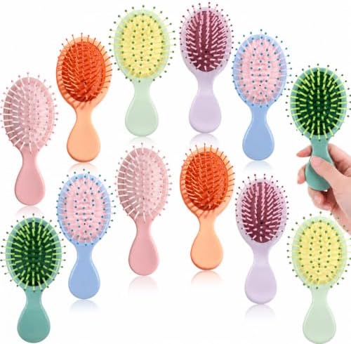 12 Pack Mini Hair Brush Bulk, Travel Hair Brush for All Hair Types by AESPAKO