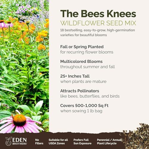 Eden Brothers The Bees Knees Pollinator Wildflower Seed Mix, 1 lb - Image 2