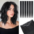 Rich Choices Real Human Hair Clip In Extensions-6 Pcs Single Clip Design-100% Remy Hairs Invisible Clip in Extensions for Thin Short Hair-Seamless Hairpieces for Women/Men-12 Inches #1Jet Black by RichChoices
