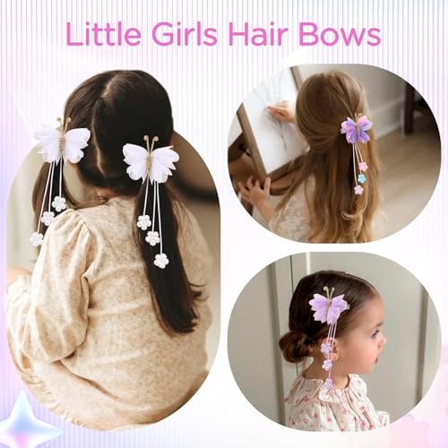 OAOLEER 6PCS Halloween Hair Bows for Girls, Yellow Purple Flower Hair Accessories - Image 5