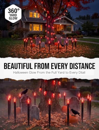 SUNSGNE 19.5FT Halloween Pathway Marker String Lights with 10 Count Lights - Image 7
