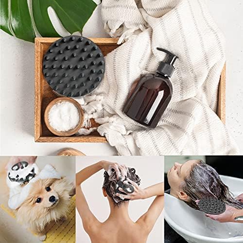 One-piece Silicone Scalp Massager Shampoo Brush Hair Wash Scrubber, Black - Image 6