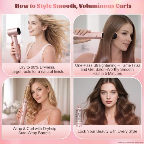 5-in-1 Hair Styler, Wrap Air Curler & Blow Dryer Brush for Women - Image 2