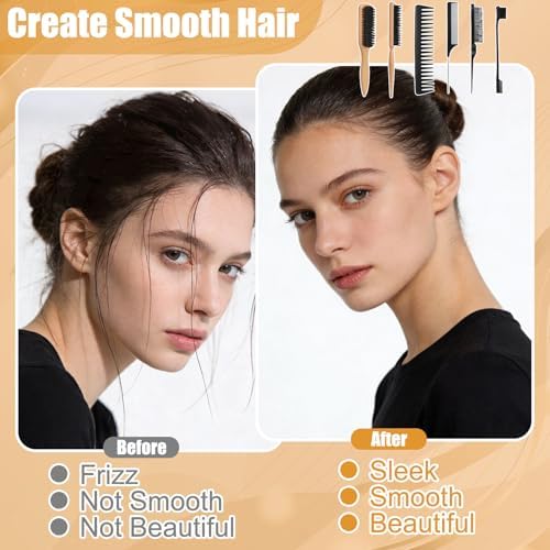 Boar Bristle Hair Brush, Slick Back Hair Brush, Hair Wax Stick and Spray Bottle for Women Men Sectioning Smoothing Parting Flyaways Hairs - Image 4