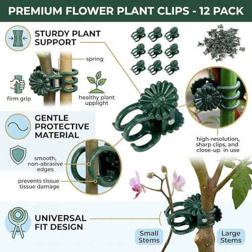 Plant Clips 50 Pcs, Orchid Support Clips, Flower Vine Garden Clips for Climbing Plants - Image 2