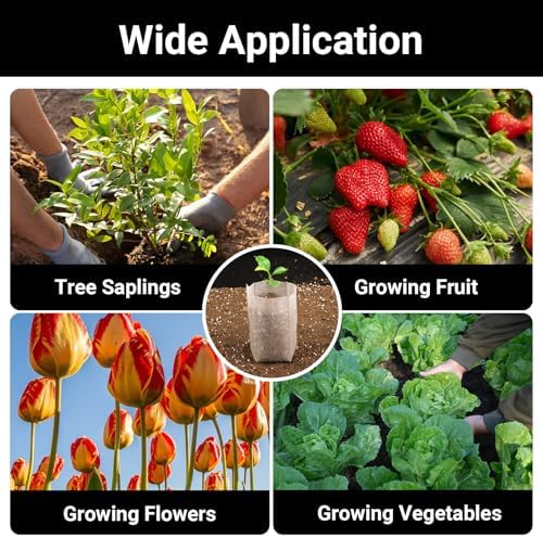 Plant Grow Bags, 400pcs Plant Nursery Bag 5.5 x6.3 Inches, Fabric Seedling Pots Non-Woven Pouch for Potato, Flower, Tomato Plant Starts & Clones, Fruit Protection Bags Home Gardening Supply - Image 5