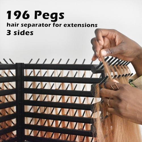 Braiding Hair Rack with 196 Pegs, Hair Extension Holder with 4 Tiers Storage Cart, Classical Black Braiding Rack Stand for Hair Braider, Sturdy Hair Rack for Salon, Home, Braiding School - Image 4
