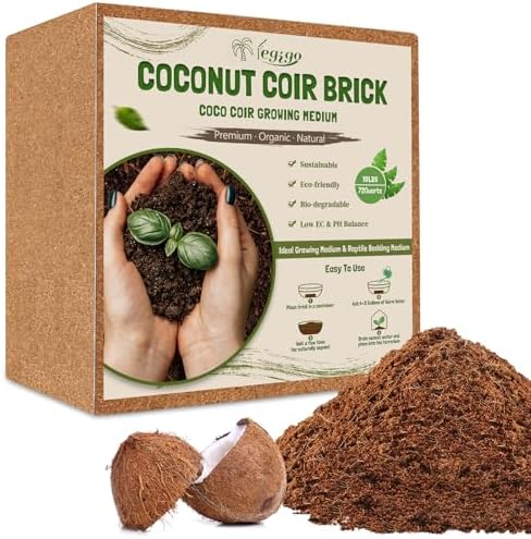 Legigo 10LBS Coco Coir Brick for Plants, 100% Organic Coconut Coir Soil by Legigo