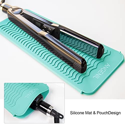 ANGENIL Curling Iron Silicone Mat Heat Resistant for Travel Dual Voltage Flat Iron, Hair Straightener, Rotating Cordless Curling Iron Wand, Wireless Curlers, Crimper Hair Iron, Straightening Iron - Image 2