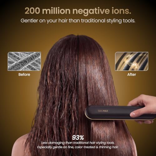 Flown® Original Go Brush MAX - No Damage Heat Brush USB-C Charger (Black) - Image 7