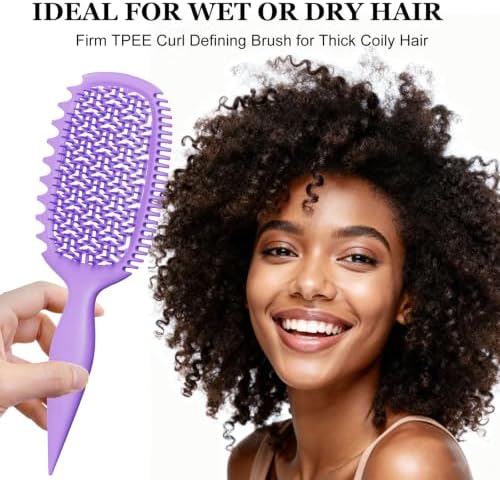 Curl Defining Brush with Wide & Narrow Teeth, Defines & Detangles Men/Women - Image 3