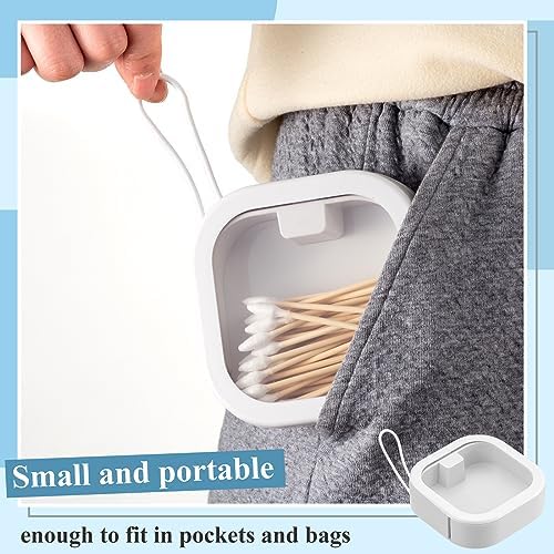 Kathfly 2 Pack Hair Tie Organizer Portable Hairband Holder Portable Hair Accessories Organizer Hanging Storage Container for Cotton Swab Bobby Pin Small Items on Desktop(White) - Image 3