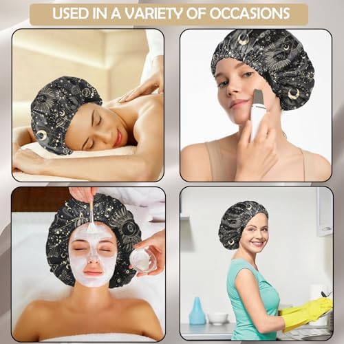 Satin Hair Bonnet Silk Bonnet for Sleeping Double Layer Elastic Adjustable Reusable Cute Aesthetic for Women Girls - Image 6