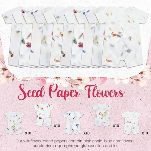 Dunzoom 50 Pcs Plantable Seed Paper Tags Wildflower,Bodysuit - Image 2