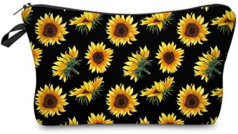 Deanfun Cosmetic Bag for Women, Sunflower Flowers Waterproof Makeup Bags Roomy Toiletry Pouch Travel Accessories Gifts 52355 by Deanfun