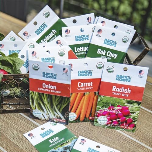 Back to the Roots 100% Organic Heirloom Seeds - Build Your Own 5 Pack Bundle, Flower, Vegetable, Fruit, Herb Seed Packets by BacktotheRoots