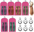 KOLLIEE 6 Pcs Wig Bags Storage with Wig Hanger Dust-proof for Multiple Wigs Hanging Storage Bags Organizer Foldable Easy Carry Suitable for Home Travel Hair Salon Rose by KOLLIEE