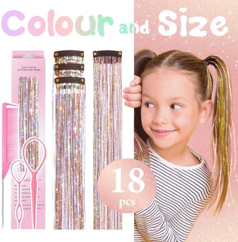 Hair Tinsel Clip in Gold-silver-pink Fairy Hair Tinsel Kit - Image 3