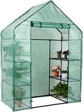 Greenhouse, Green House 3 Tiers 6 Shelves Stands, Outdoor/Indoor Greenhouse with Anchors Roll-up Zipper Door, Waterproof Gardening Plant Green Houses for Outdoors, PE Cover, 56”x28”x77” by Joolihome