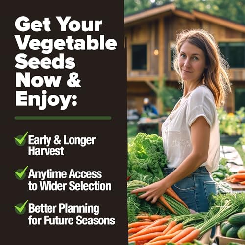 HOME GROWN 25 Variety Survival Seed Vault 14,200+ Heirloom Non-GMO Vegetable Seeds for Planting, High Germination, Family Garden Starter Kit, Tomatoes, Peppers, Carrots, Beans, Kale, Indoor Outdoor - Image 5