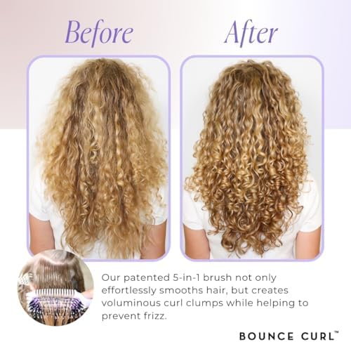 Bounce Curl Volume EdgeLift Brush, 5-In-1 Styling Tool Defined Curls Purple - Image 6