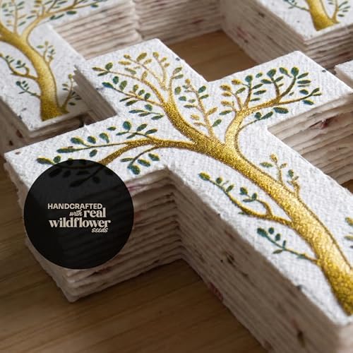 50 Plantable Tree Cross Wildflower Seed Paper Favors - Image 3