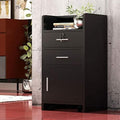 Salon Wood Rolling Drawer Cabinet Salon Trolley Spa 3-layer Cabinet Equipment with A Lock Hair Dryer Holder Stylist Equipment Drawer Hairdressing Cabinet Storage Station (Black) by Unknown