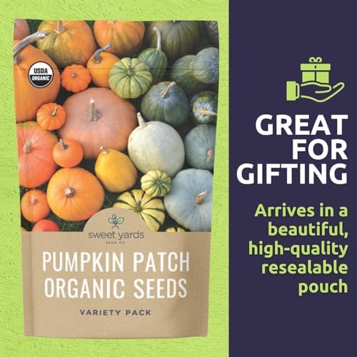 Organic Pumpkin Seeds Variety Pack - 6 Individual Packs - 2026 Season - Jack O' Lantern, Cinderella, Big Max and More! for Indoor & Outdoor Planting (Non-GMO, Certified Organic) - Image 6