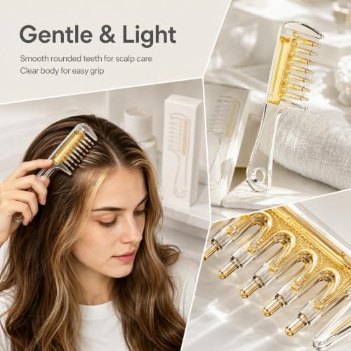 Scalp Hair Oil Applicator Comb,Oil Dispensing Hair Brush for Hair Care - Image 5