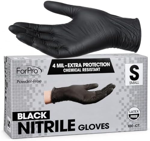 ForPro Disposable Nitrile Gloves, Chemical Resistant, Powder-Free, Latex-Free, Non-Sterile, Food Safe, 4 Mil by ForProProfessionalCollection