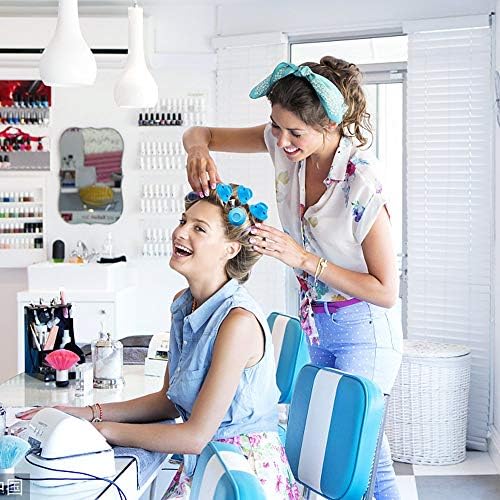 JANYUN 40 Pcs Sea Blue Silicone Hair Rollers,Heatless Hair Styling Tools - Image 6