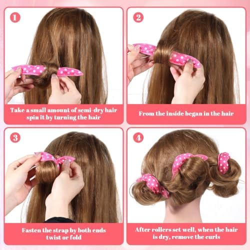 15 Pcs Hair Curler Rollers Soft Satin Sponge Rollers DIY Night Sleep Foam Hair Styling Tools Flexible Pillow Sponge Curlers for Women Tousle Hairstyle No Heat Heatless - Image 3