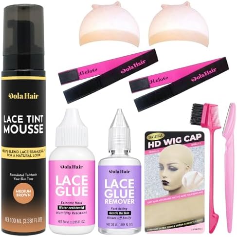 Dolahair Lace Tint Spray Mousse for Lace Front Wigs - Melting Foam, Hair Mousse, Wig Glue, and Installation Kit by Dolahair