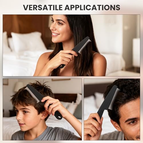 0.5mm Fine Tooth Stainless Steel Dandruff Comb for Adults Kids, Black - Image 6