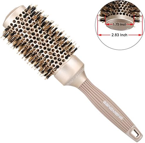 BANGMENG Round Brush Blow Out with Boar Bristles, Nano Thermal Ceramic Ionic Round Hair Brush for Women Blow Drying, Enhance Texture for Styling (1.75 Inch Barrel, 2.9 Inch with Bristle) - Image 4