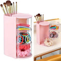 3-Tier Rotating Hair Accessories Organizer, 360° Spinning Storage Stand for Makeup Brushes and Jewelry, Compact Vanity Display Case for Girls, Holds Hair Clips, Earrings, Rings, Bracelets(Pink) by Mkway