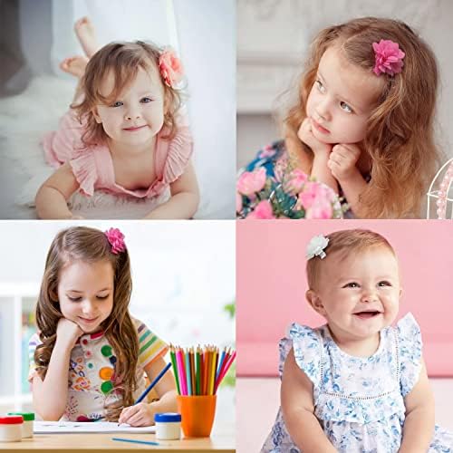 DED 40PCS 2" Chiffon Flower Hair Bows Clips for Girls Infants Toddlers - Image 5